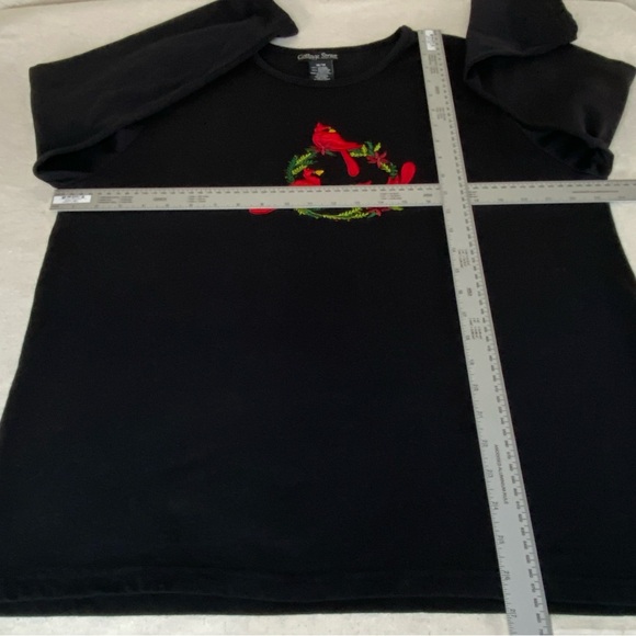 Cottage Street Long Sleeve Black Top - Appliqué, Embroidery, Beads - Size 1X - Picture 6 of 9